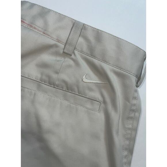 Nike Golf Dri Fit Pants Mens 32x30 Light Beige Bone Stretch Flat Front Logo READ - Picture 12 of 16